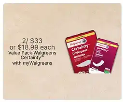 Walgreens Value Pack Walgreens Certainty offer