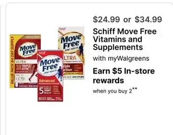Walgreens Schiff Move Free Vitamins and Supplements offer