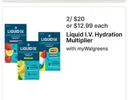 Walgreens Liquid I. V. Hydration Multiplier offer