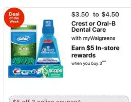 Walgreens Crest or Oral-B Dental Care offer