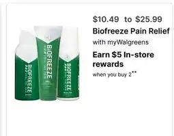 Walgreens Biofreeze Pain Relief offer