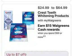 Walgreens Crest Teeth Whitening Products offer