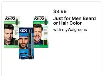 Walgreens Just for Men Beard or Hair Color offer