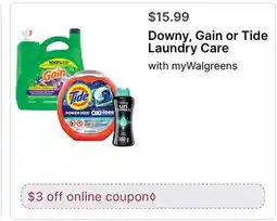 Walgreens Downy, Gain or Tide Laundry Care offer
