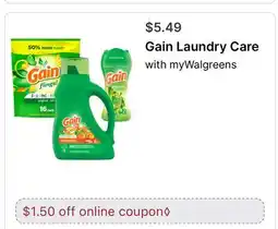 Walgreens Gain Laundry Care offer