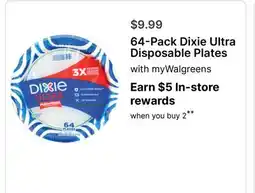 Walgreens 64-Pack Dixie Ultra Disposable Plates offer
