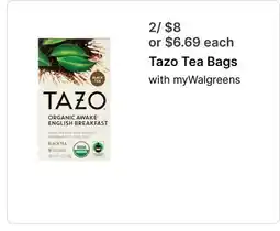Walgreens Tazo Tea Bags offer