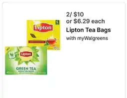Walgreens Lipton Tea Bags offer