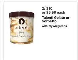 Walgreens Talenti Gelato or Sorbetto offer
