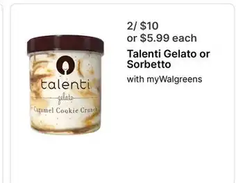 Walgreens Talenti Gelato or Sorbetto offer