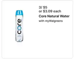 Walgreens Core Natural Water offer