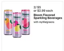 Walgreens Bloom Flavored Sparkling Beverages offer