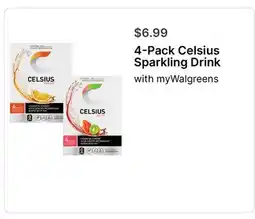 Walgreens 4-Pack Celsius Sparkling Drink offer