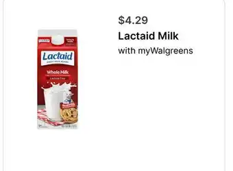 Walgreens Lactaid Milk offer