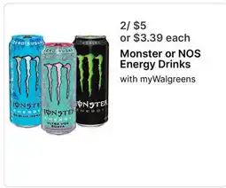 Walgreens Monster or NOS Energy Drinks offer