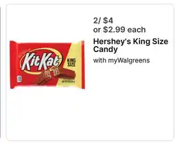 Walgreens Hershey's King Size Candy offer