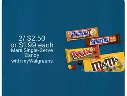 Walgreens Mars Single-Serve Candy offer