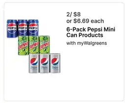 Walgreens Pepsi Mini Can Products offer