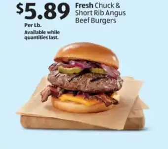 Aldi Fresh Chuck & Short Rib Angus Beef Burgers offer