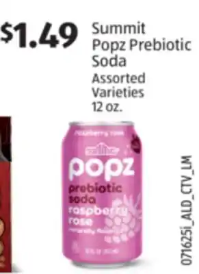 Aldi Summit Popz Prebiotic Soda offer
