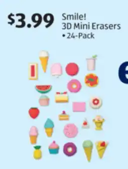 Aldi Smile! 3D Mini Erasers offer