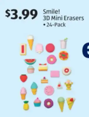 Aldi Smile! 3D Mini Erasers offer
