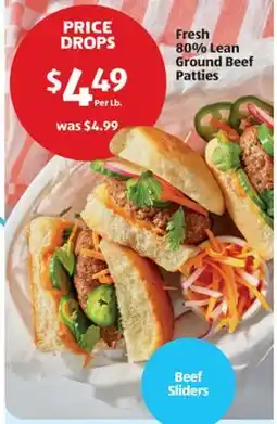 Aldi Fresh 80% Lean Ground Beef Patties offer