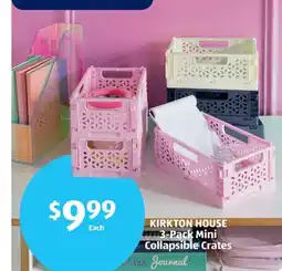 Aldi KIRKTON HOUSE 3-Pack Mini Collapsible Crates offer