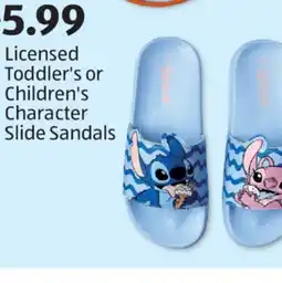 Aldi Licensed Toddler's or Children's Character Slide Sandals offer