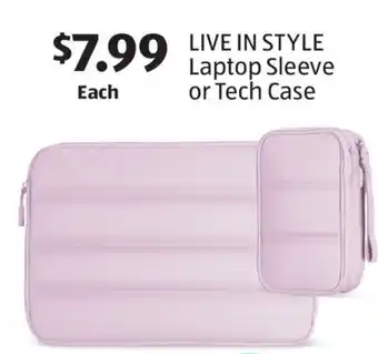 Aldi LIVE IN STYLE Laptop Sleeve or Tech Case offer
