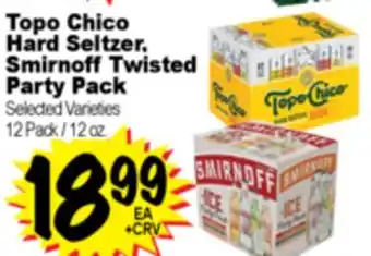 Superior Grocers Topo Chico Hard Seltzer, Smirnoff Twisted Party Pack offer