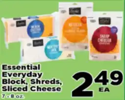 Superior Grocers Essential Everyday Block, Shreds, Sliced Cheese offer