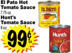 Superior Grocers El Pato Hot Tomato Sauce 7.75 oz., Hunt's Tomato Sauce 8 oz offer