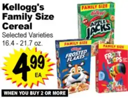 Superior Grocers Kellogg's Family Size Cereal offer