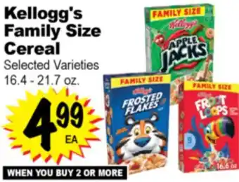 Superior Grocers Kellogg's Family Size Cereal offer
