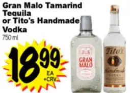 Superior Grocers Gran Malo Tamarind Tequila or Tito's Handmade Vodka offer