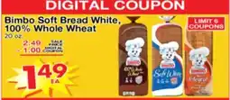 Superior Grocers Bimbo Soft Bread White, 100% Whole Wheat offer