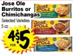 Superior Grocers Jose Ole Burritos or Chimichangas offer