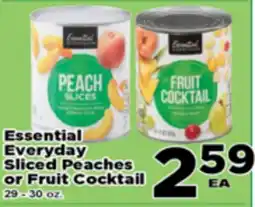 Superior Grocers Essential Everyday Sliced Peaches or Fruit Cocktail offer