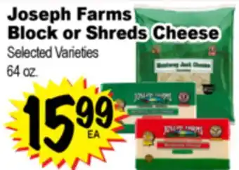 Superior Grocers Joseph Farms Block or Shreds Cheese offer