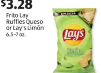Aldi Frito Lay Ruffles Queso or Lay's Limón offer