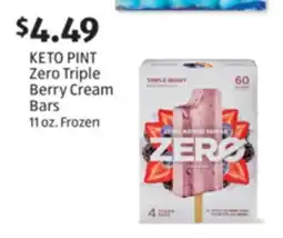 Aldi KETO PINT Zero Triple Berry Cream Bars offer