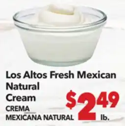 Vallarta Supermarkets Los Altos Fresh Mexican Natural Cream / CREMA MEXICANA NATURAL offer