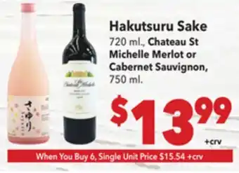 Vallarta Supermarkets Hakutsuru Sake offer