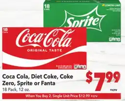 Vallarta Supermarkets Coca Cola, Diet Coke, Coke Zero, Sprite or Fanta offer