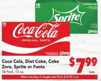 Vallarta Supermarkets Coca Cola, Diet Coke, Coke Zero, Sprite or Fanta offer