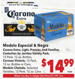 Vallarta Supermarkets Modelo Especial & Negra offer