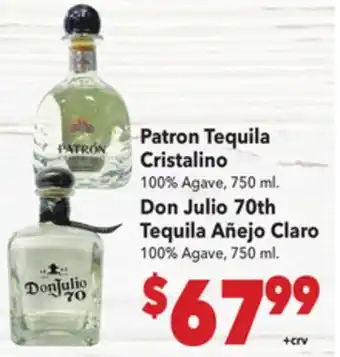 Vallarta Supermarkets Patron Tequila Cristalino offer