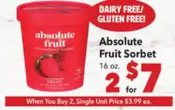 Vallarta Supermarkets Absolute Fruit Sorbet offer