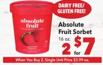 Vallarta Supermarkets Absolute Fruit Sorbet offer